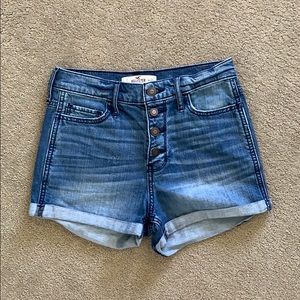 High Wasted Hollister Medium Wash Shorts